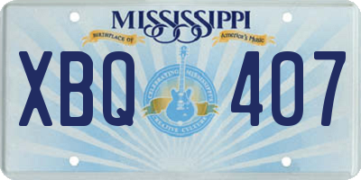 MS license plate XBQ407