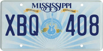 MS license plate XBQ408