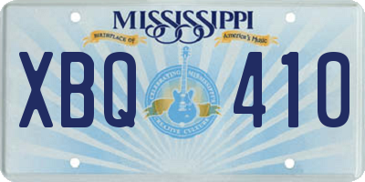 MS license plate XBQ410