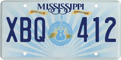 MS license plate XBQ412