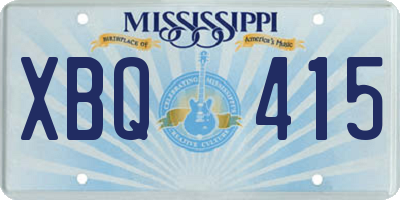MS license plate XBQ415