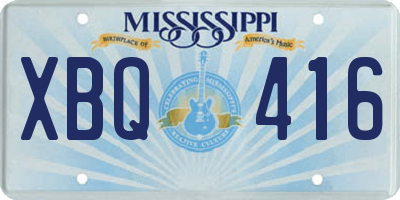MS license plate XBQ416
