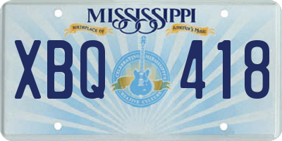 MS license plate XBQ418
