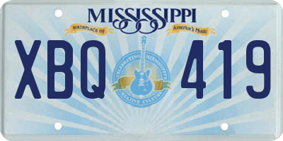 MS license plate XBQ419