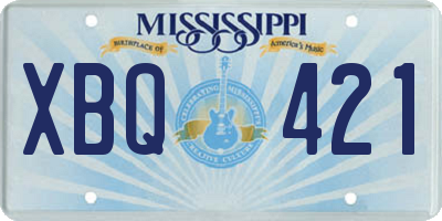 MS license plate XBQ421