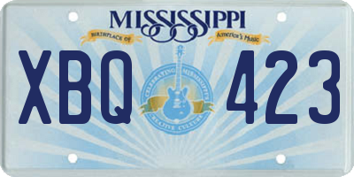 MS license plate XBQ423