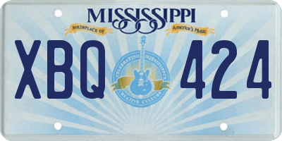MS license plate XBQ424