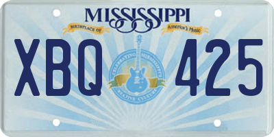 MS license plate XBQ425