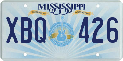 MS license plate XBQ426