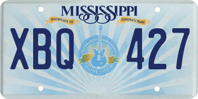 MS license plate XBQ427