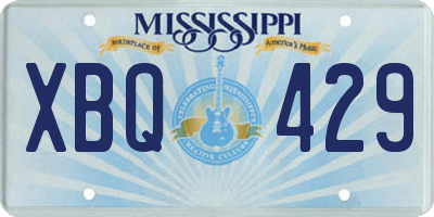 MS license plate XBQ429