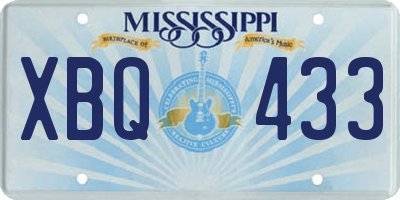 MS license plate XBQ433
