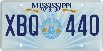 MS license plate XBQ440