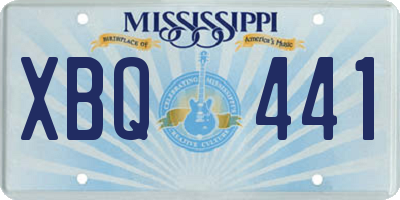 MS license plate XBQ441