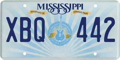 MS license plate XBQ442