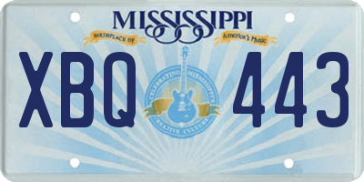 MS license plate XBQ443