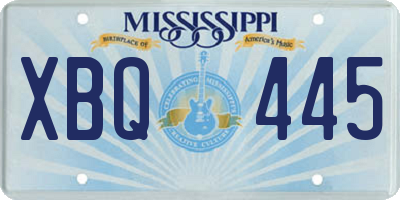 MS license plate XBQ445