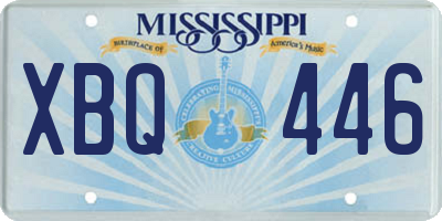 MS license plate XBQ446