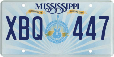 MS license plate XBQ447