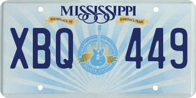 MS license plate XBQ449