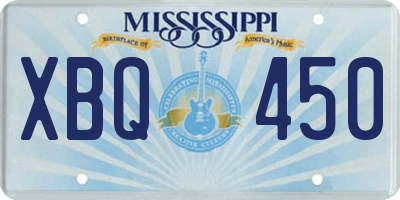 MS license plate XBQ450