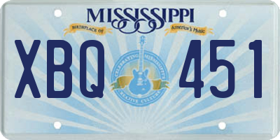 MS license plate XBQ451