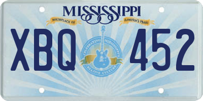 MS license plate XBQ452