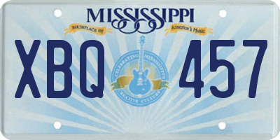 MS license plate XBQ457