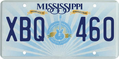 MS license plate XBQ460
