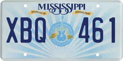 MS license plate XBQ461