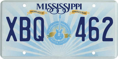 MS license plate XBQ462