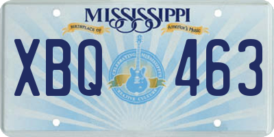 MS license plate XBQ463