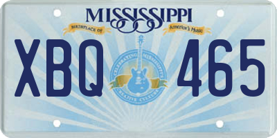 MS license plate XBQ465
