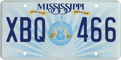 MS license plate XBQ466