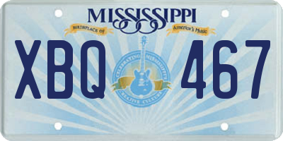 MS license plate XBQ467