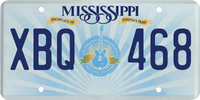 MS license plate XBQ468