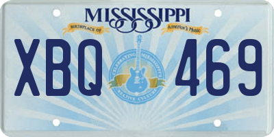 MS license plate XBQ469