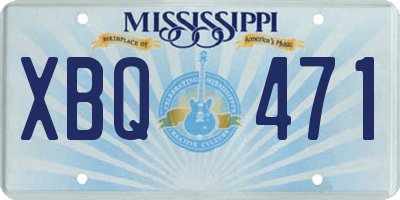 MS license plate XBQ471