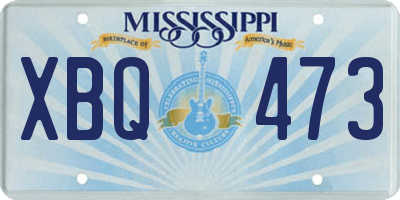 MS license plate XBQ473