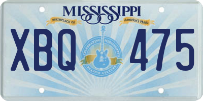 MS license plate XBQ475