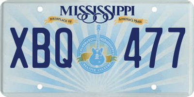 MS license plate XBQ477