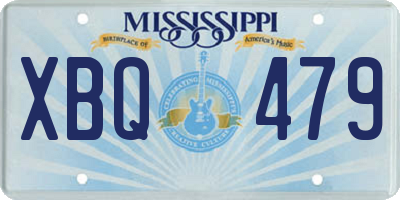 MS license plate XBQ479