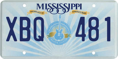 MS license plate XBQ481