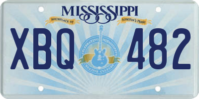 MS license plate XBQ482