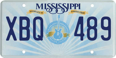 MS license plate XBQ489