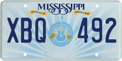 MS license plate XBQ492