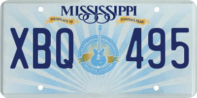 MS license plate XBQ495