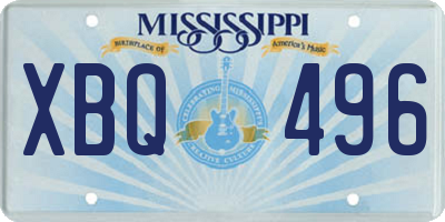 MS license plate XBQ496