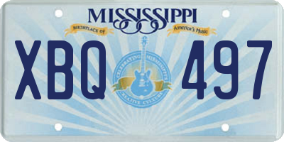 MS license plate XBQ497
