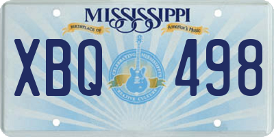 MS license plate XBQ498